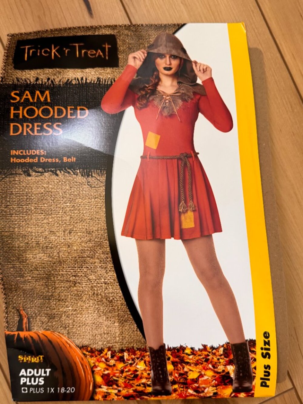 Spirit Halloween Trick 'r Treat Sam Hooded Dress Costume Plus Size 1X